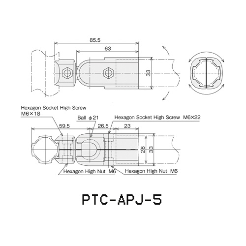 0-90&deg;Connector Outer Type PTC-APJ-5